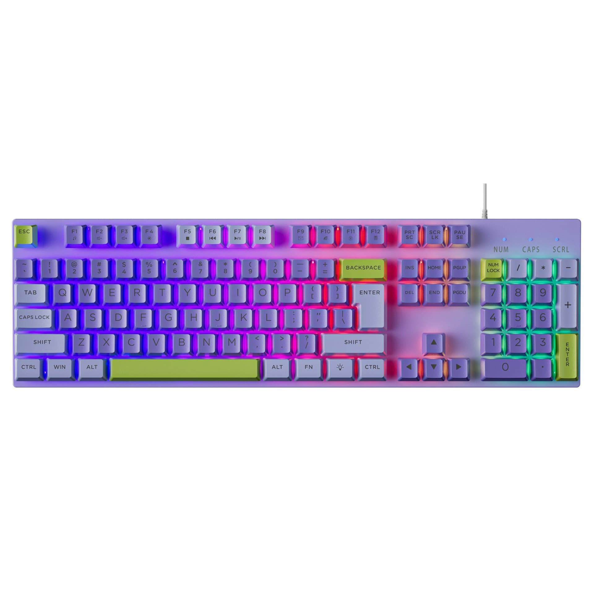 GK80 Metal Panel 26-Key Anti-Ghosting Wired Gaming Keyboard Rainbow Backlight Iron Plate Keyboard Desktop Wired Color