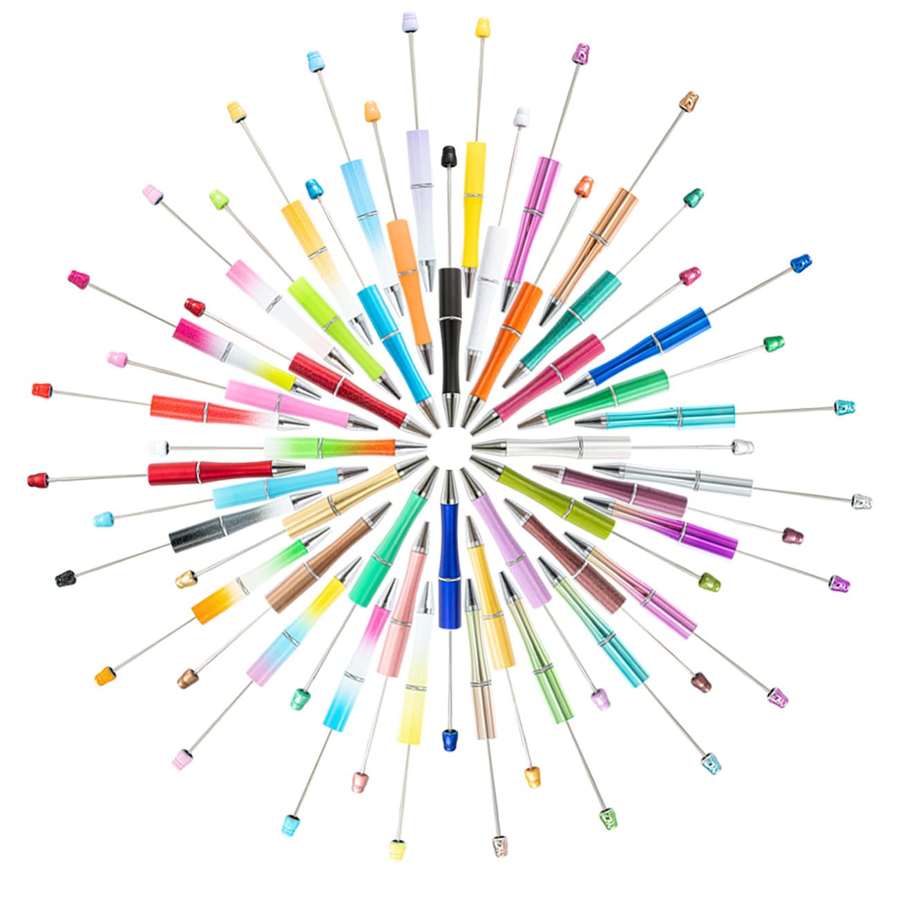 DIY Beaded Pen Factory Direct Sale Student Creative DIY Handmade Bead Pen Multicolor Plastic Ballpoint Pen Wholesale