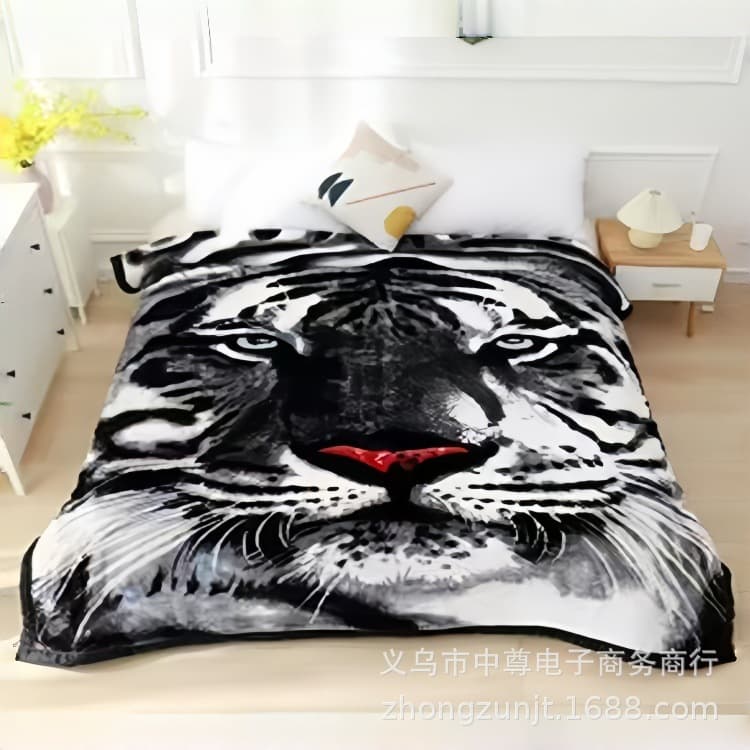 Raschel Blanket with Animal Patterns, Export to Middle East Fully Stitched Blanket, Thick Chemical Fiber Blanket, Direct from Manufacturer
