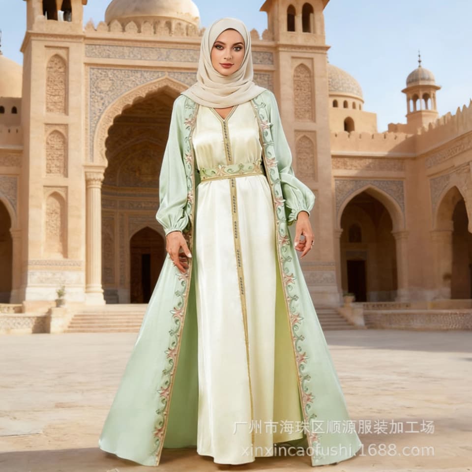 Clothing Plus Size Women's New Style Embroidered African Robe Dress Suit Summer Women