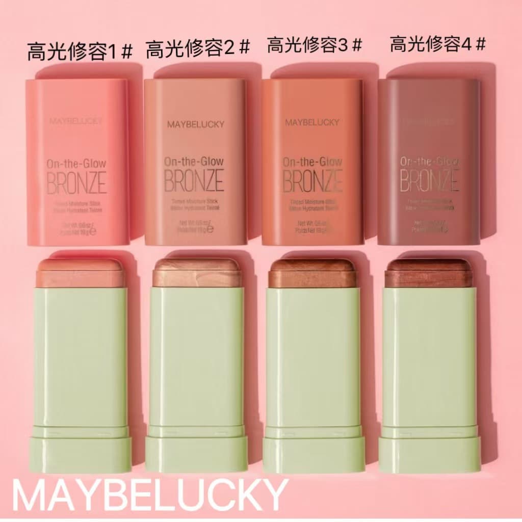 Four-Color Highlighting Contouring Blush Stick Natural 3D Waterproof Sweatproof Long-lasting Color Boosting Skin Enhancing