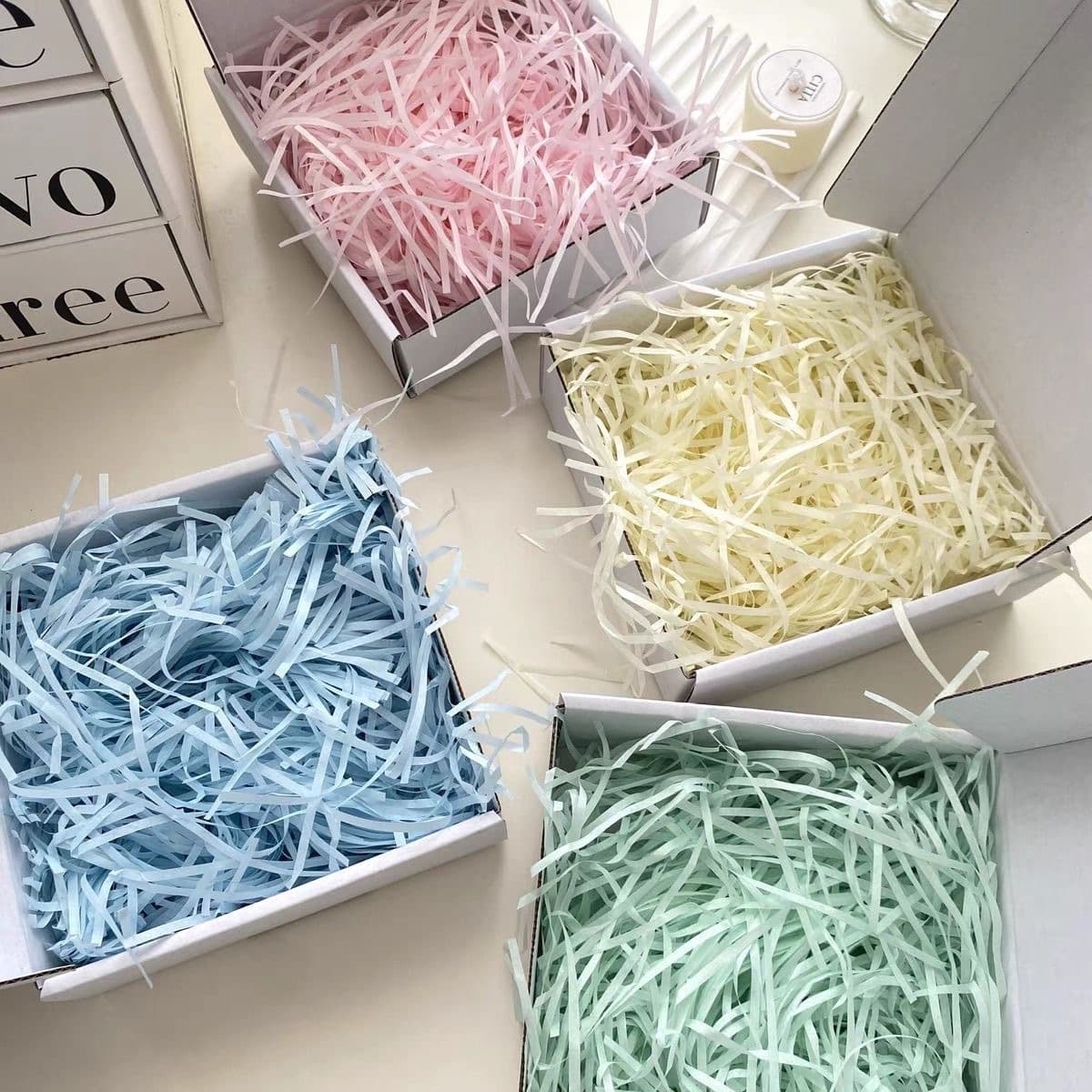 Raffia grass paper shreds for birthday gift boxes, candy gift boxes, Valentine's Day gift box filler, holiday gift box filler