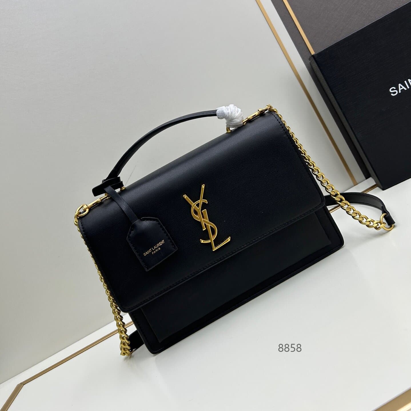 Saint Laurent YSL top-grade original single internet-famous hot-seller genuine leather small square bag women's elegant handbag shoulder crossbody bag
