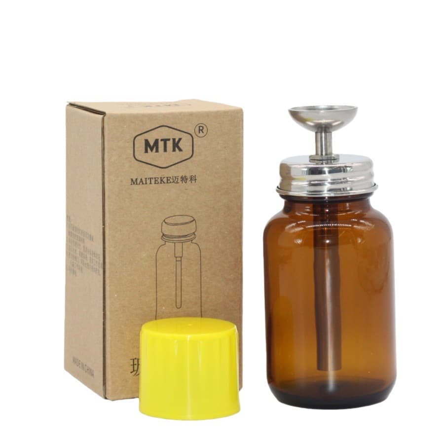 Light-proof, press-type, thickened copper core industrial alcohol bottle, anti-static nail polish glass press-type bottle wholesale.