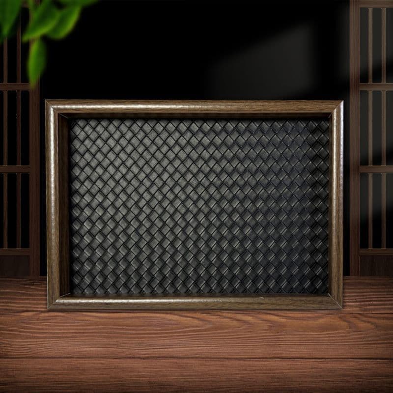 Light Luxury Entryway Tea Tray with Classic Leather Design, INS Style Wooden Tray for Jewelry Display
