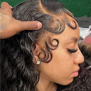 Baby Hair Real Human Hair Bangs Forehead Hairline Adhesive Trimable Invisible Hair Patch