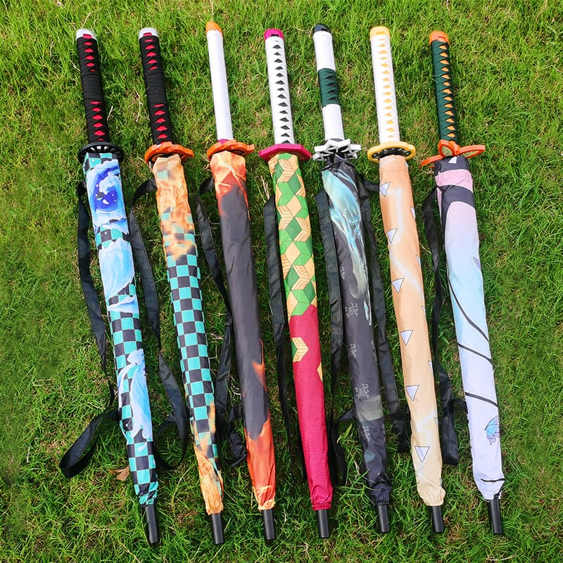 Anime umbrella long-handled umbrella sword umbrella anime Demon Slayer: Kimetsu no Yaiba sunny umbrella samurai personality creative umbrella parasol cos