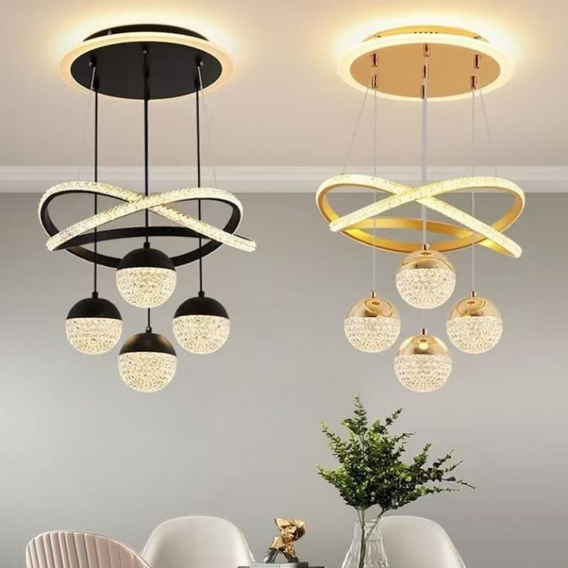 Nordic style fishline iron chandelier 8-10m2 comfortable home remote control adjustable color temperature smart restaurant bar