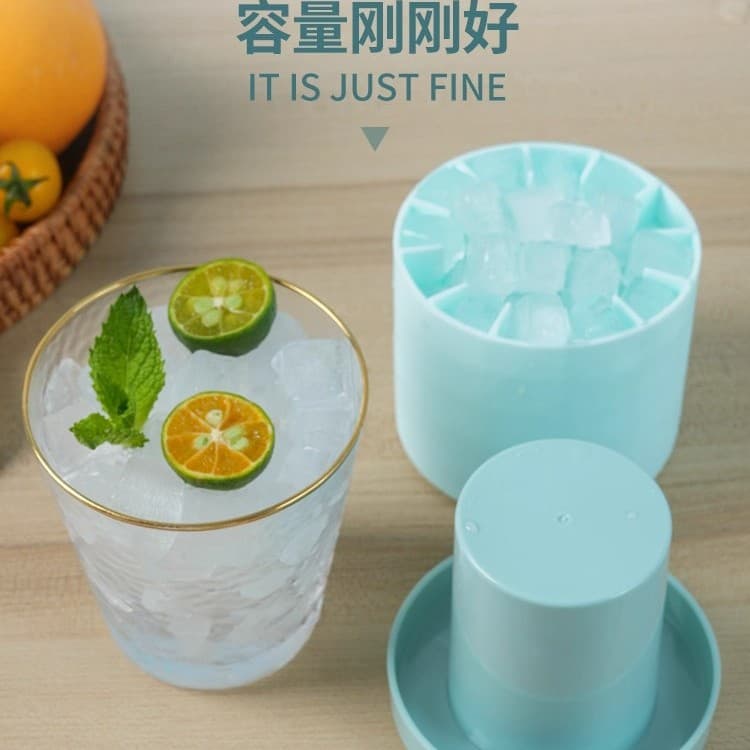 Cylindrical Ice Cube Mold Squeeze Ice Cup Silicone Ice Tray Ice Maker Home Ice Storage Bucket Mini Ice Cube Box Creative Crushed Ice