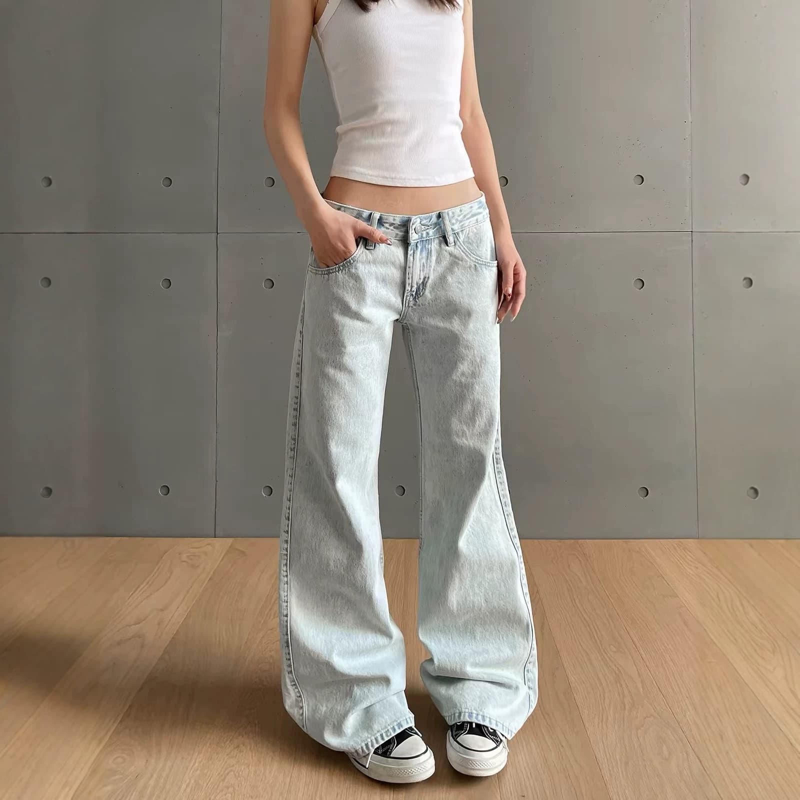 American bootcut jeans for women 2026 new style non-leg straight flared pants wide leg slimming and drape bootcut pants