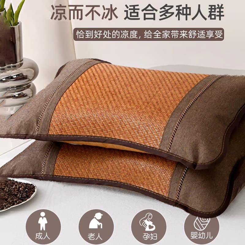 Pillow Rattan Mat Bamboo Cool Pillow Summer Air Conditioning Cool Mat Adult Neck Care Pillow