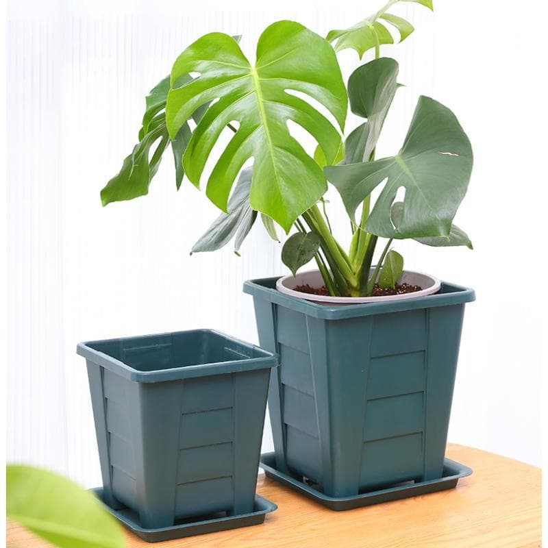 Thickened Square Ding-Shaped Plastic Flower Pot, Breathable Root Control Gallon Pot, Extra Large Durable Planting Self-Watering
