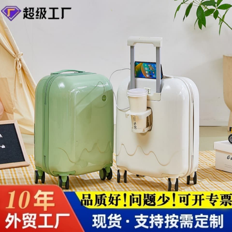 Wholesale New Ice Cream Suitcase Women 20 Inch Carry-On Luggage Kids Cartoon Travel Case Men Universal Wheel Trolley Case