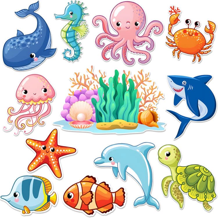 Amazon magnetic refrigerator magnet cruise door decoration magnetic marine animal magnetic fish cruise door decoration carnival
