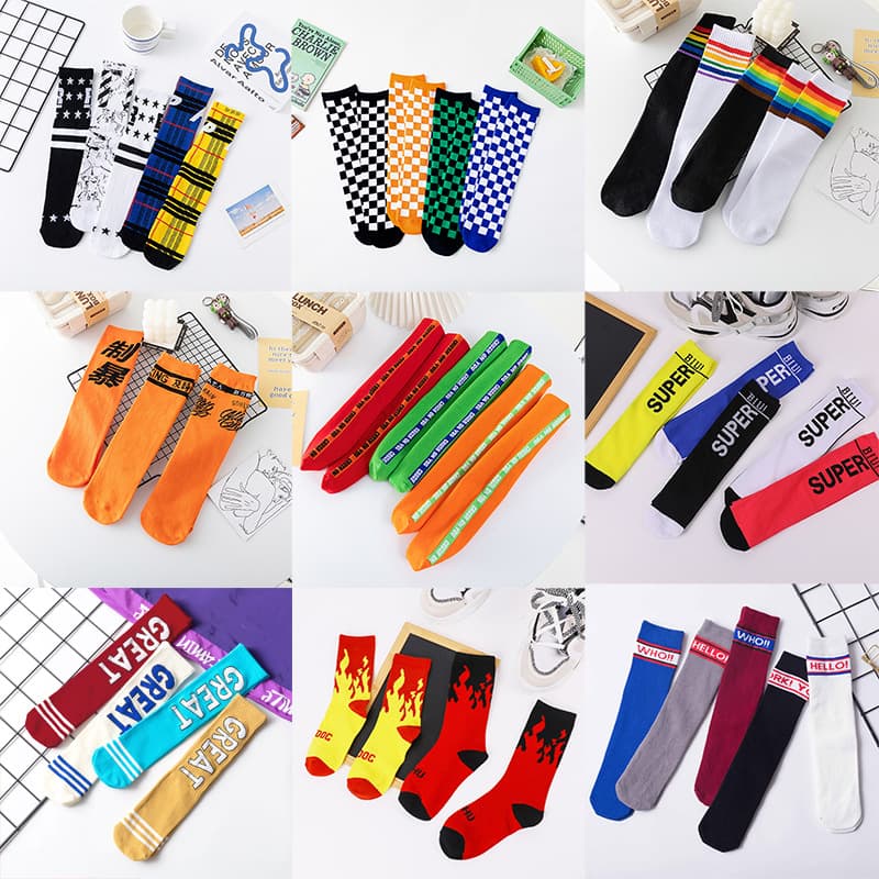 Trendy Star Socks for Kids, Students, Street Dance Performance, Straight Tube Socks SUPER Youth Street Style Rainbow Socks Cotton Socks