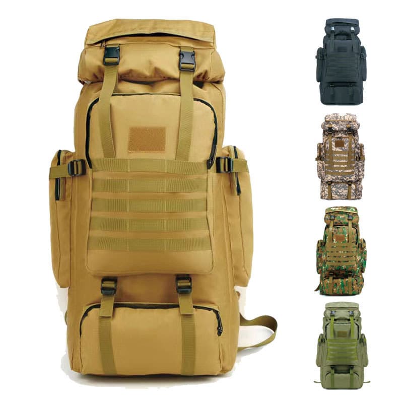 80L large capacity waterproof camouflage mountaineering bag casual tactical backpack outdoor sports hiking backpack