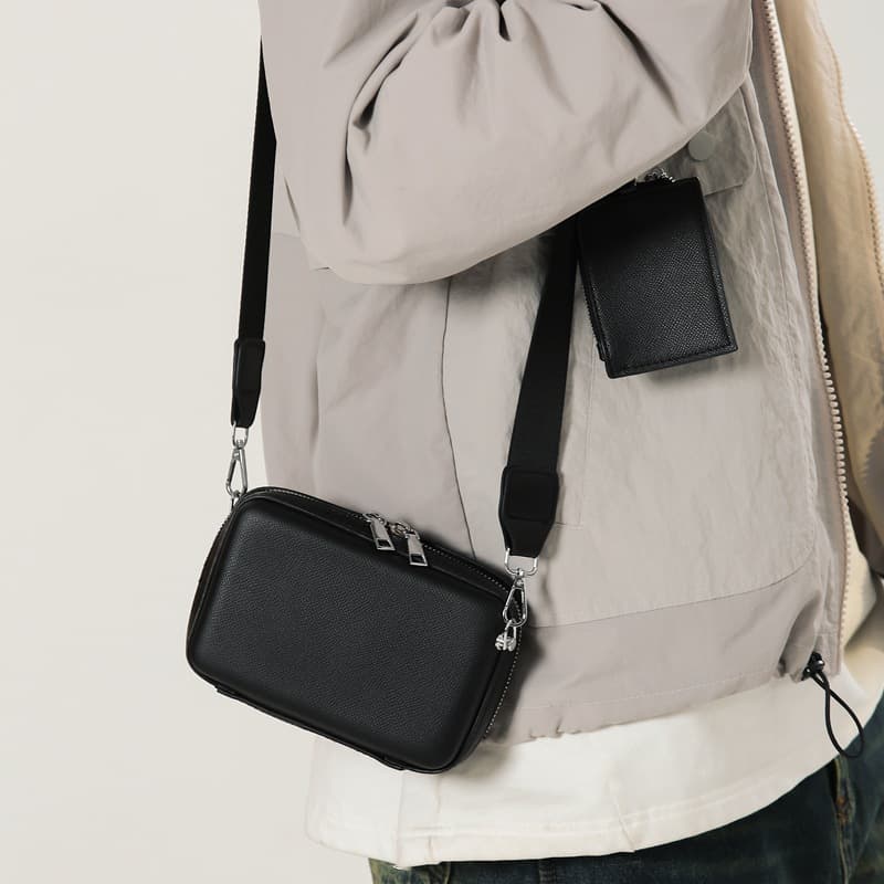 New 2-in-1 Box Bag Men's Crossbody Bag Streetwear Fashion Trendy Small Square Bag Women's Casual Simple Shoulder Bag