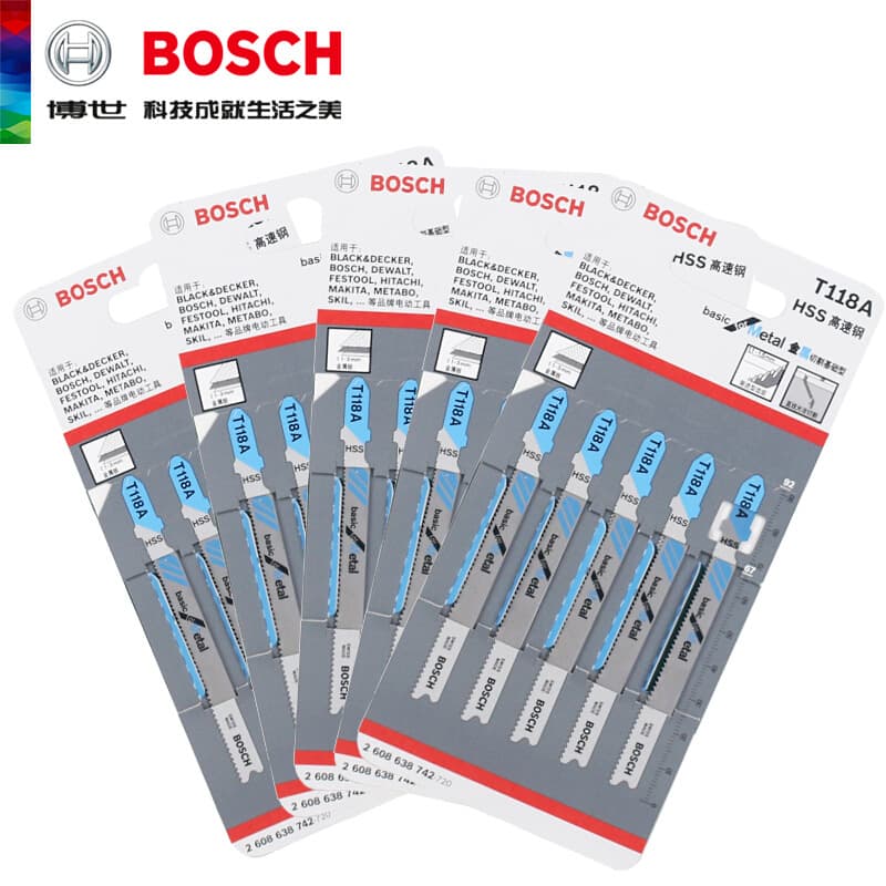 Genuine Bosch Accessory Curved Saw Blades T118A/T118B for Metal, Aluminum, and Ferrous/Stainless Steel
