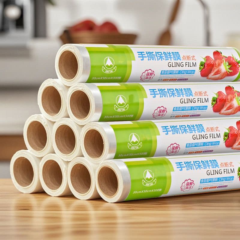 Large Roll Cling Film, Point-Cut, PE Food Grade, Kitchen, Refrigerator, Microwave, Fruit, Slimming, Economical, Beauty Salon