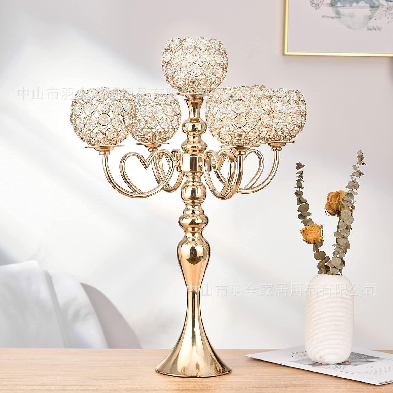 Cross-Border Crystal Candle Holder Wedding Light Luxury European Creative Ornaments Romantic Candlelight Dinner Party Dining Table Home