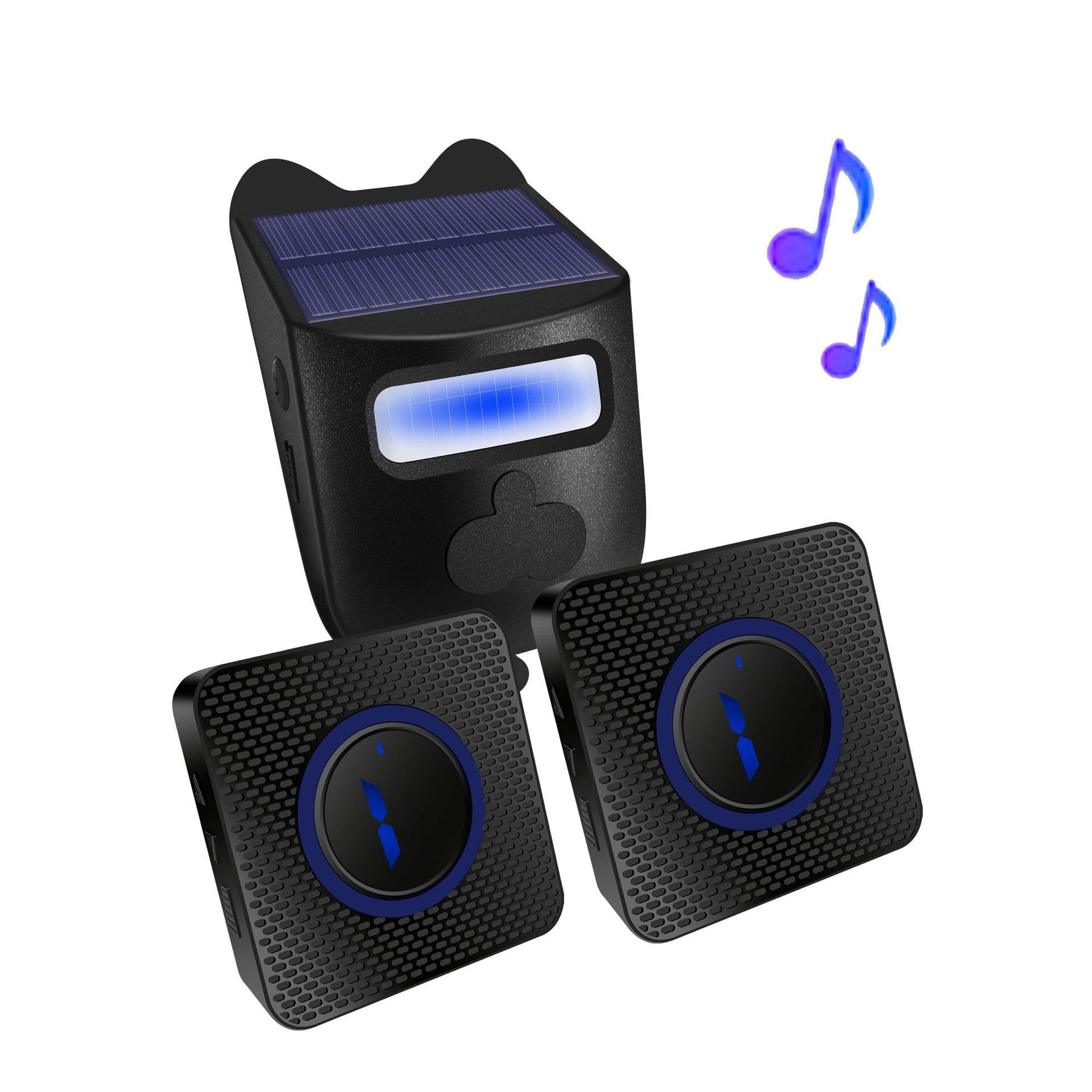 Solar-Powered Anti-Theft Door Alert System, Split-Type Human Body Infrared Sensor Doorbell, Wireless Smart Entry for Shops