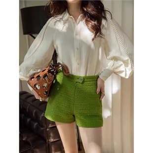 Wholesale New Lantern Sleeve Design Blouse for Women Elegant Long Sleeve Top