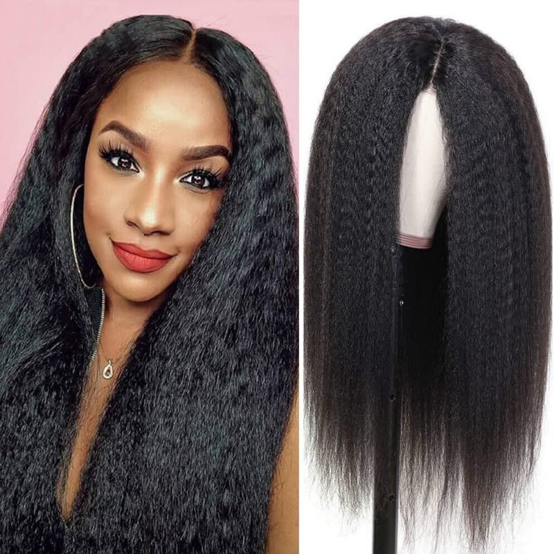 African cross-border wig for women, Europe and USA foreign trade, Yaki straight synthetic fiber headwear, manufacturer stock wholesale