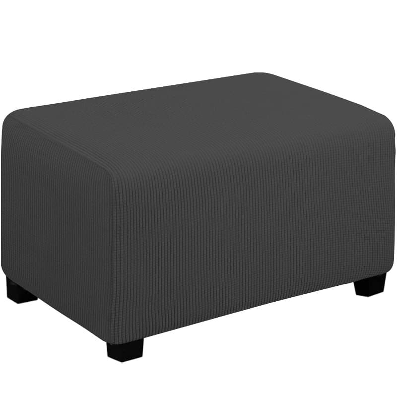 Cross-Border Elastic Rectangular Footstool Covers Storage Box Full Cover Low Stool Covers Simple Solid Color Sofa Protectors
