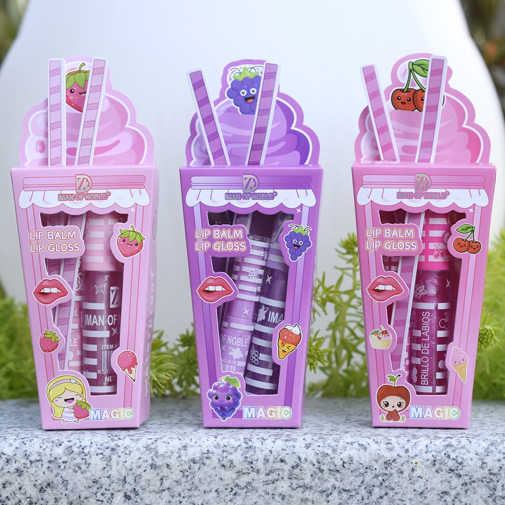 D-13 Export【IMAN OF NOBLE】Moisturizing Lipstick Color Changing Lip Oil Set Drink Ice Cream New Style