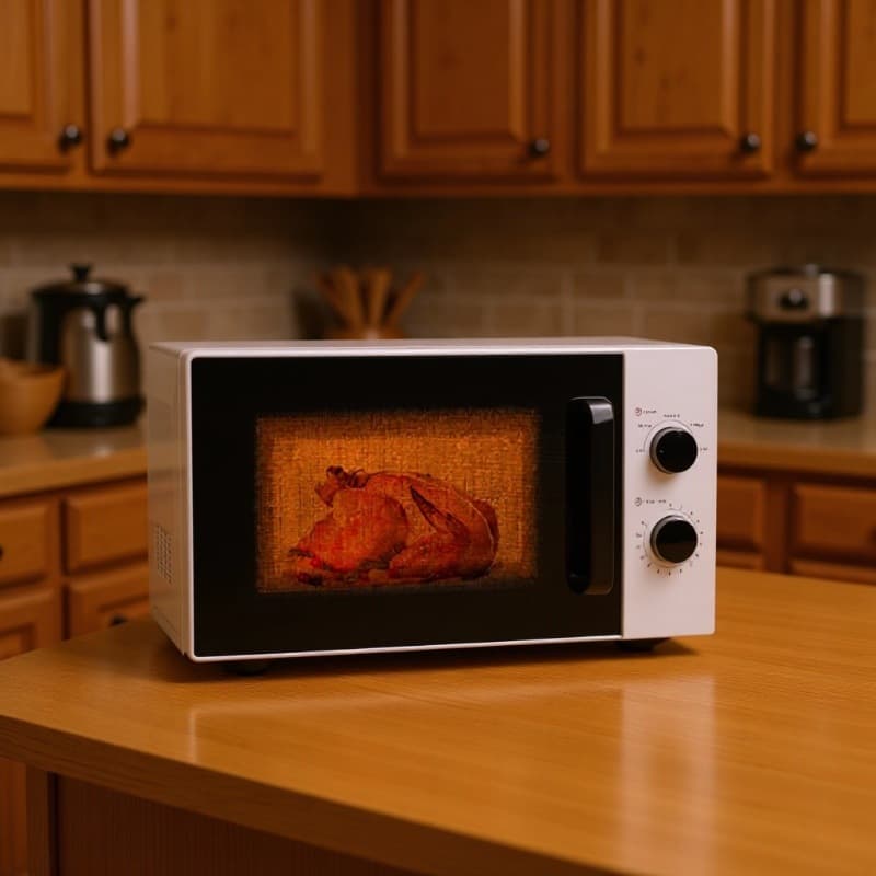 Cross-border 25L European-style Home Microwave with Turntable Heating, Preset Timer