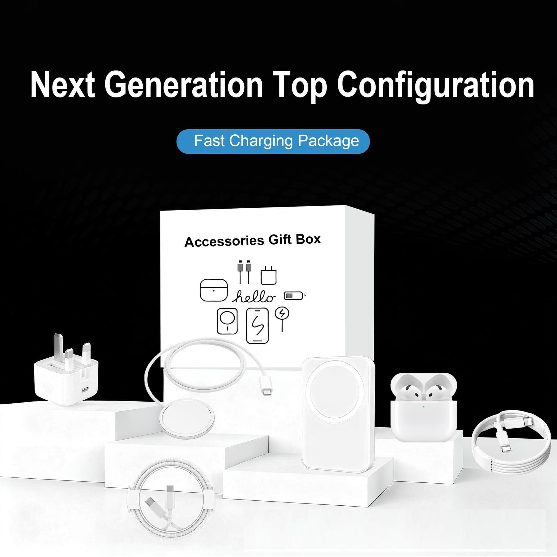 Cross-border Charger Set for Apple EU/US/UK Standards, Huaqiangbei 6-Piece or 5-Piece Apple 15 Set