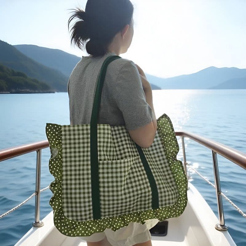 Large Capacity Bag 2025 New Tote Bag for Women Fashion Versatile Plaid Shoulder Bag Commute Large Bag Women's Bag Small Green