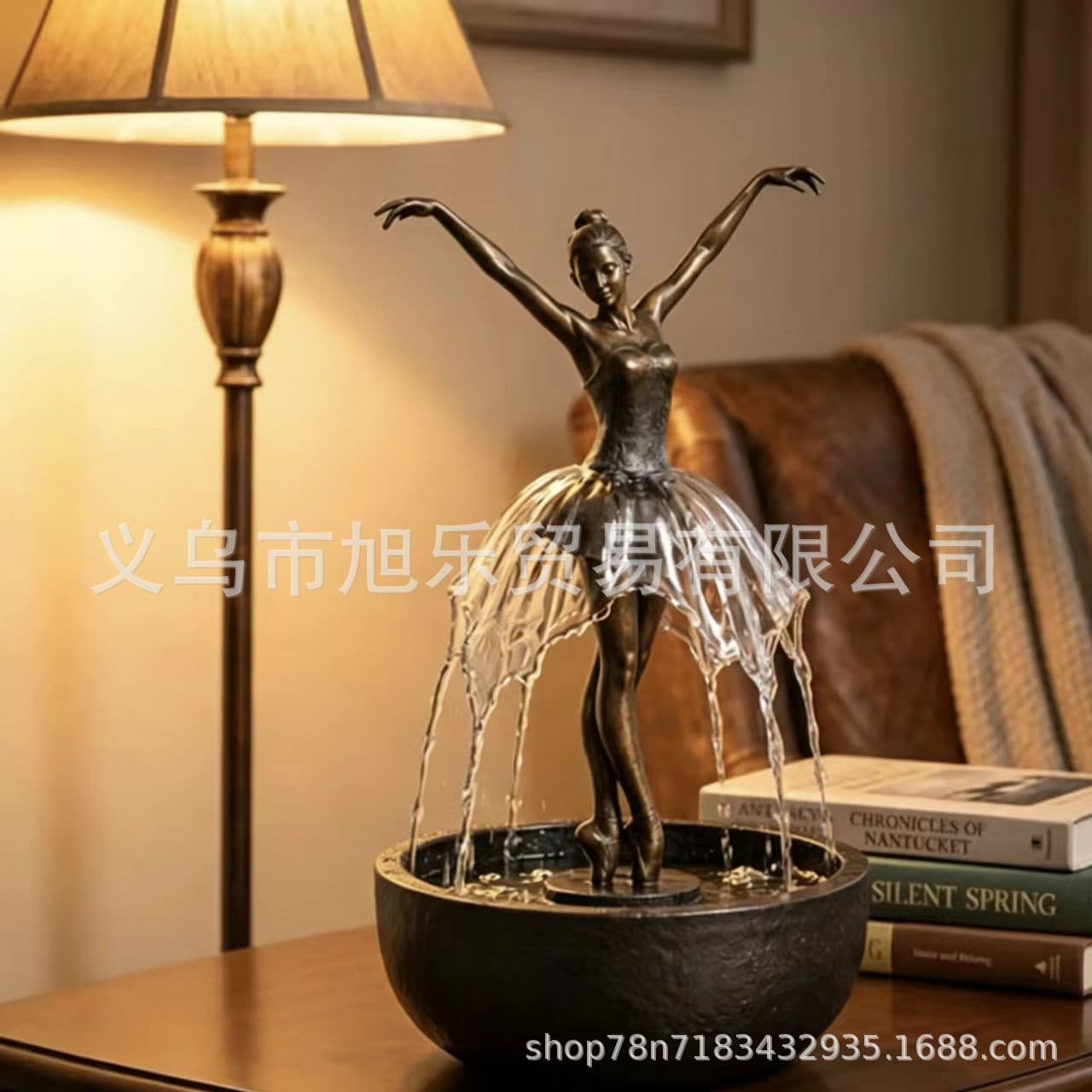 Elegant Ballerina Tabletop Water Fountain