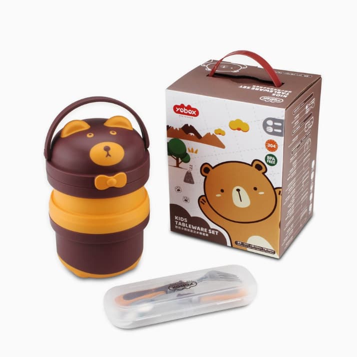 304 Stainless Steel Insulated Lunch Box for Office Workers, Kids, Students, Divided Compartment, Water-Filled Bowl Set