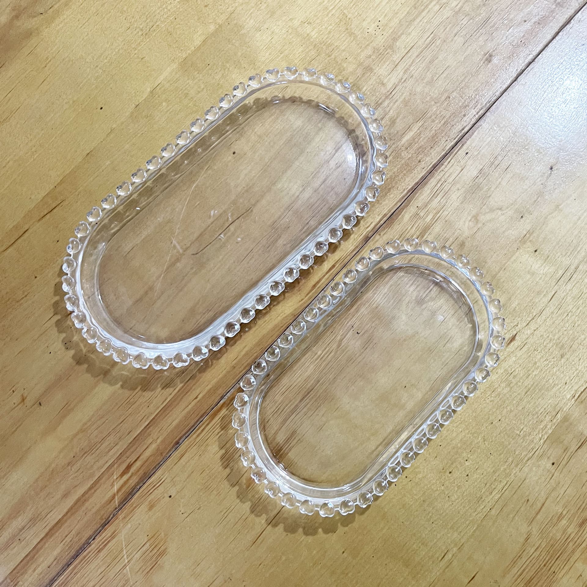 Simple Glass Tray Square Heart-Shaped Ins Style Fruit Glass Plate Oval Flat Plate Dessert Plate Cake Gift Plate