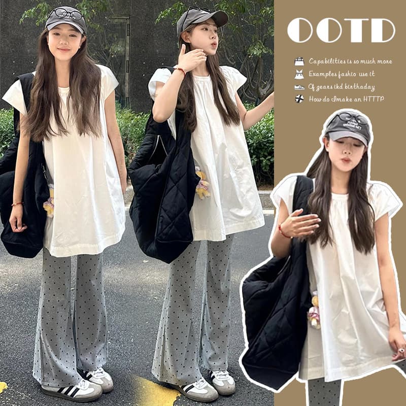 Maternity Suit Summer 2025 New Trendy Lazy Style T-Shirt Top Summer Wide-Leg Pants Two-Piece Set