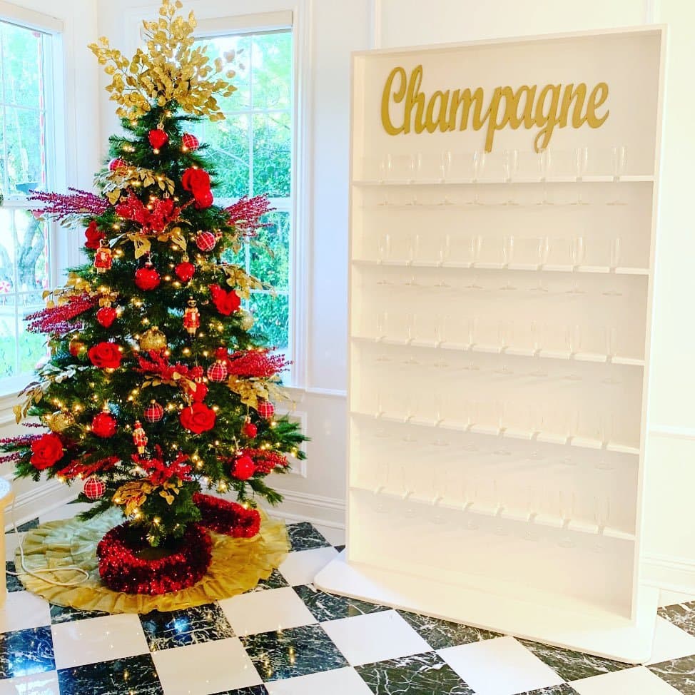 Best-Selling 5-Layer Champagne Wall Wine Glass Holder Display Stand Bar Wedding Event Wine Rack Goblet Home Display Stand