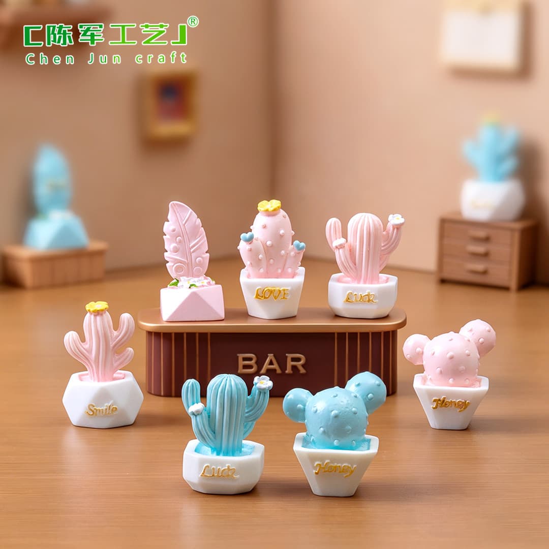 Miniature Landscape Creative Girly Succulent Cactus Decoration Accessories Car Office Desktop Mini Ornament