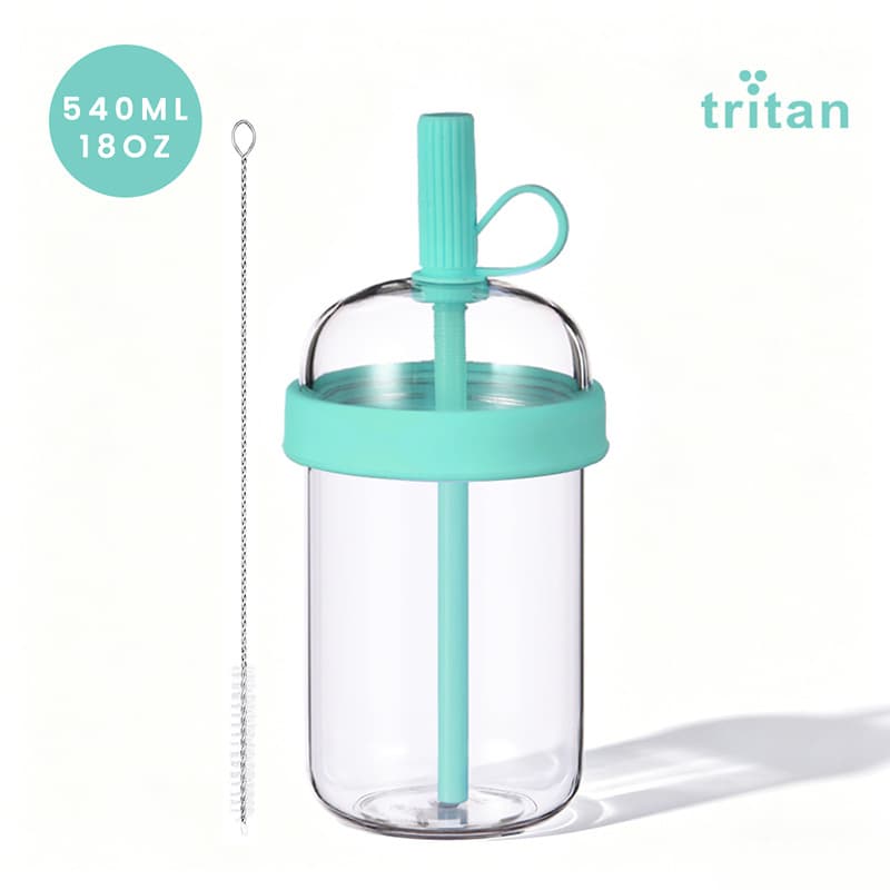 2026 New 540ml Straw Cup Milk Tea Cup Coffee Cup Multi-color Cross-border Portable Tritan Straw Water Cup