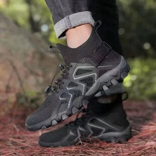 Outdoor Hiking Shoes Water Sports Shoes Cross-border Stream Trekking Shoes European and American Large Size Men's Breathable High-top Mesh Walking Shoes