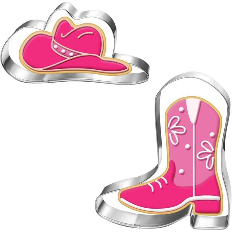 Cross-border Stainless Steel Cowboy Cowgirl Boots Hat Cookie Cutter Biscuit Cake Mold Cookie Cutter Fondant Baking