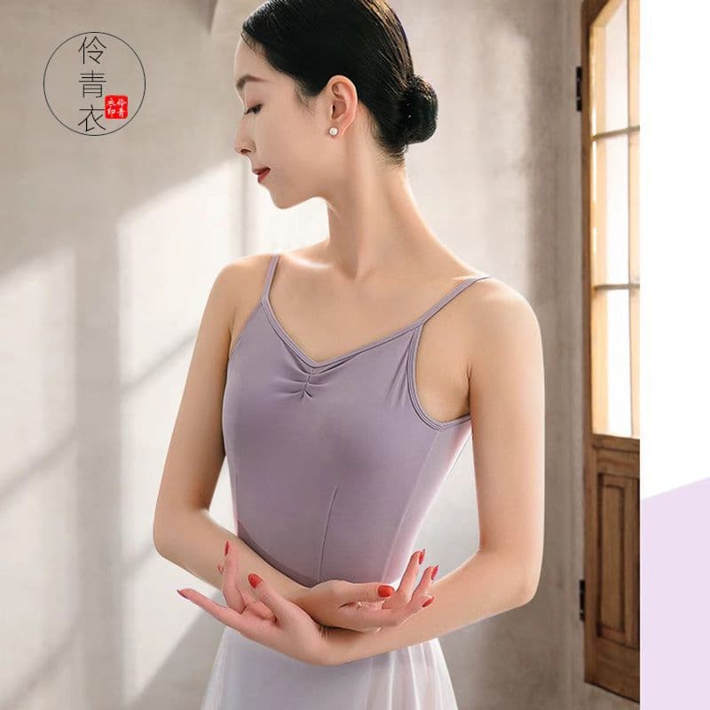 Arts exam dance costume, body shaping costume, women's gymnastics costume, high-hip halter bodysuit, adult teacher ballet practice clothes