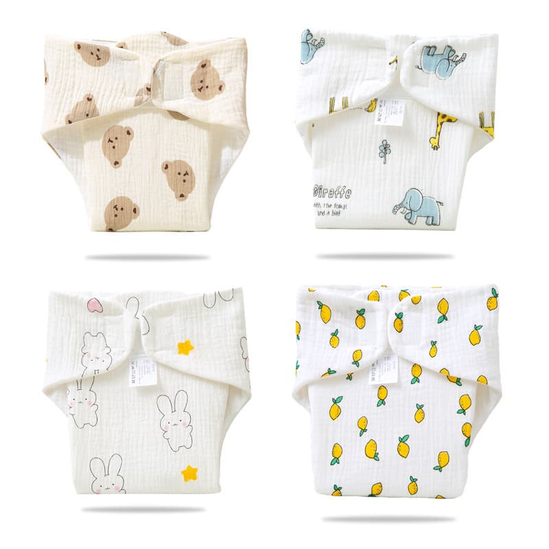 Cross-border newborn cotton gauze diapers, gauze diaper pants, diaper rings, diaper covers, baby and infant all-in-one