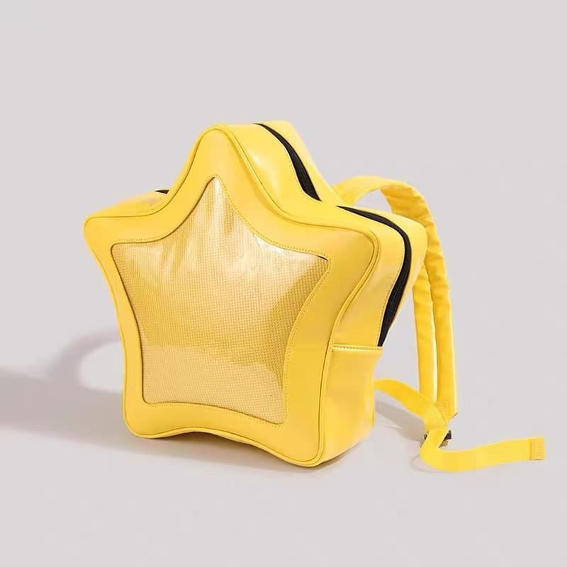 Yellow popular large-capacity five-pointed star backpack Y2K sweet and cool hot girl backpack ita-bag