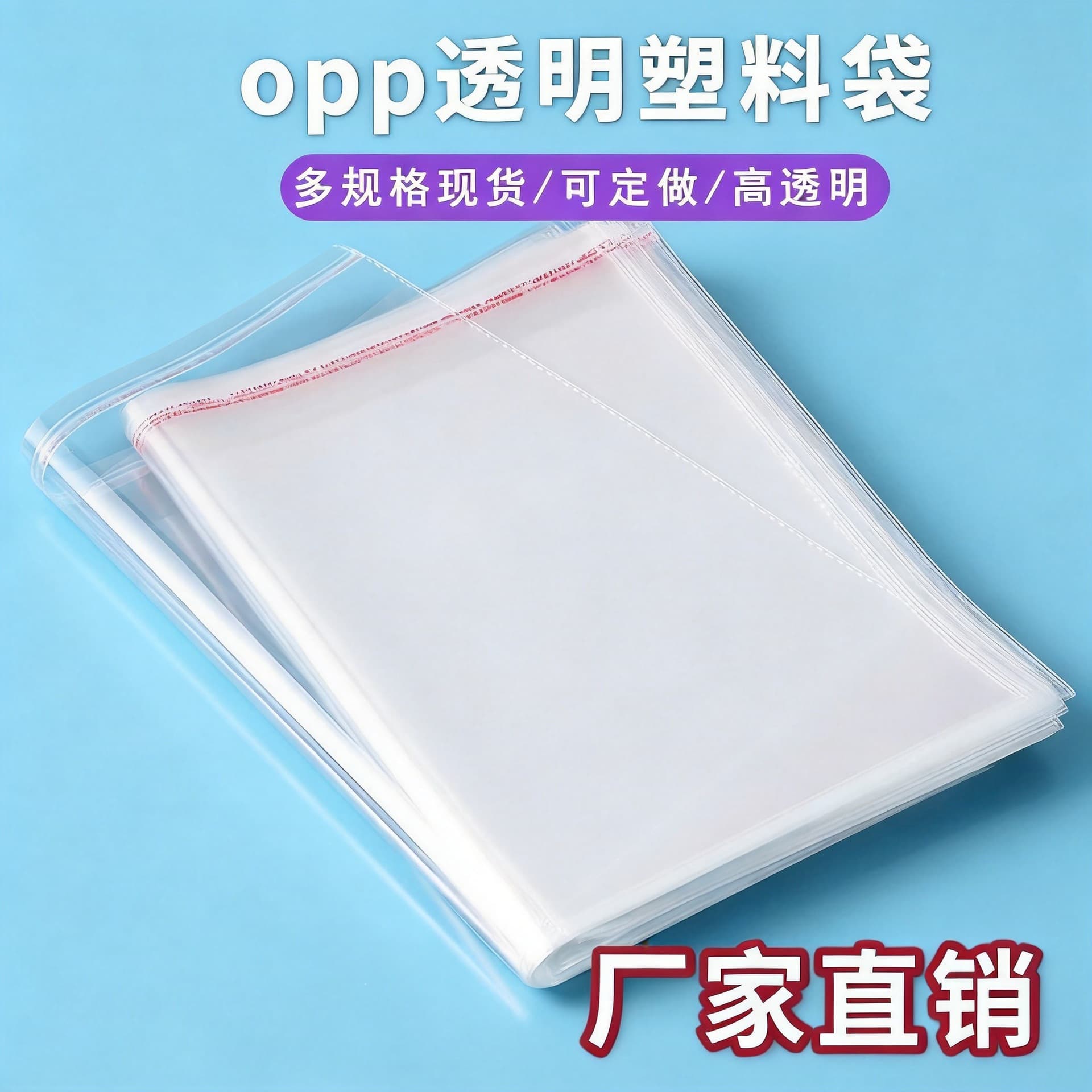 Transparent self-adhesive self-adhesive ziplock bag jewelry accessories plastic packaging bag OPP self-adhesive bag ready for wholesale customization