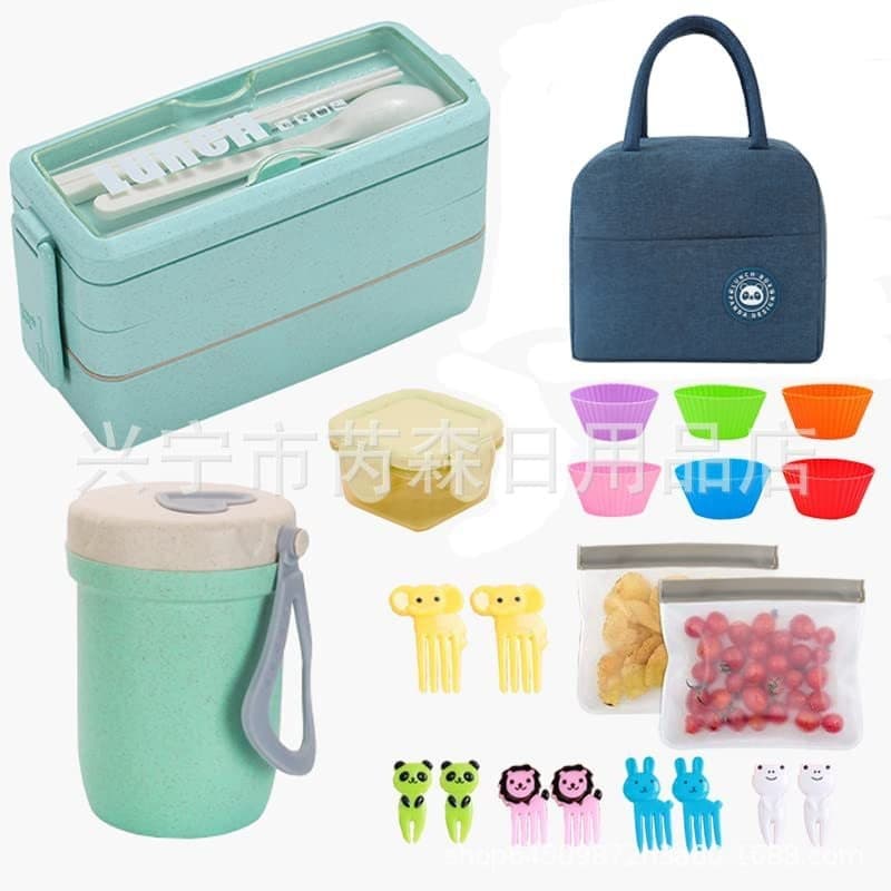 Amazon 23-piece Japanese lunch box set, insulated bag, breakfast soup cup, dip box, snack ziplock bag set