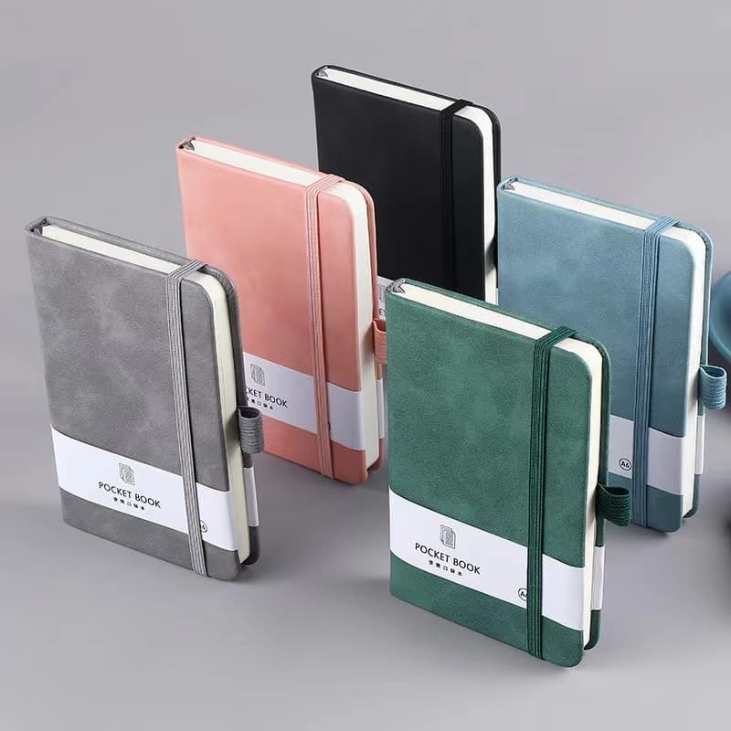 Notebook A7 student stationery elastic portable pocket ledger wholesale simple ins style diary customization