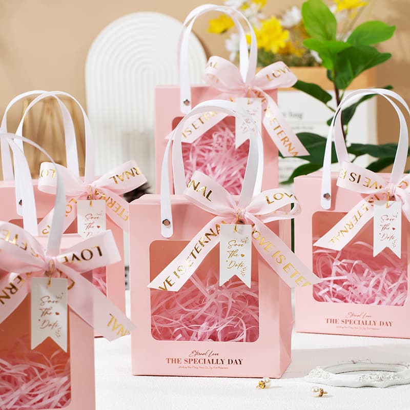 Wedding Favors Handheld Gift Box Bag Premium Wedding Birthday Transparent Small Birthday Gift Packaging