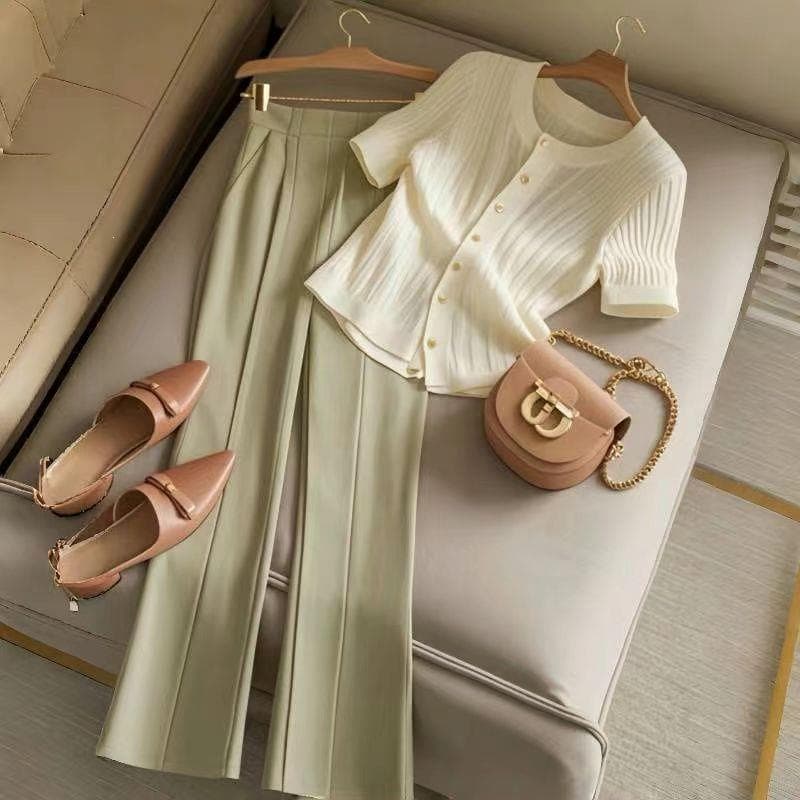 2026 Stylish Outfit Set Slimming Age-Defying Trendy Salty Light Mature Casual Two-Piece Set Women's Summer