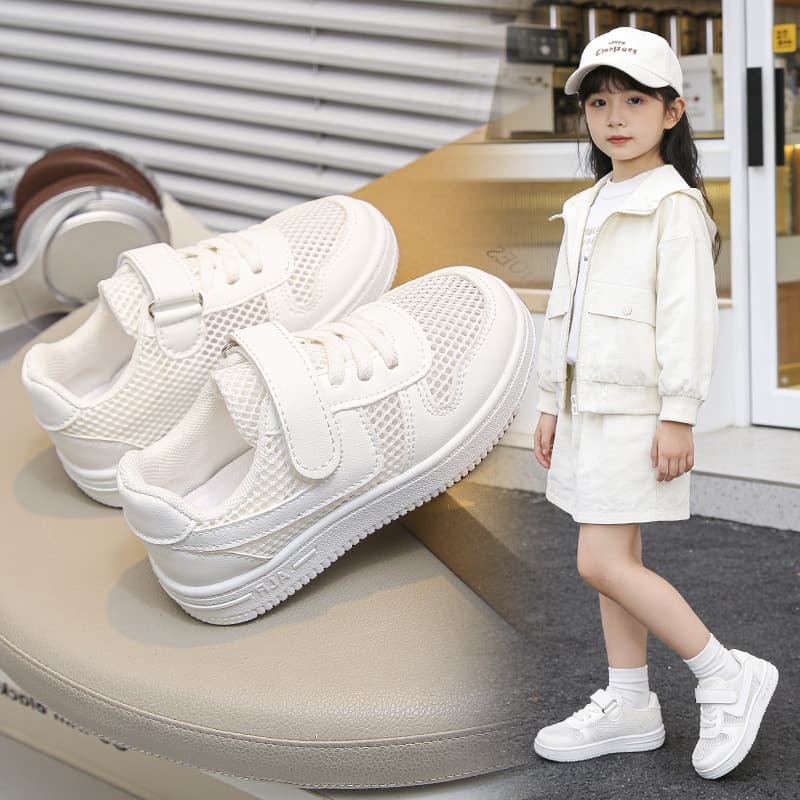 [School Specified] Children's Breathable White Casual Shoes for Boys and Girls, Spring and Summer Student White Sneakers